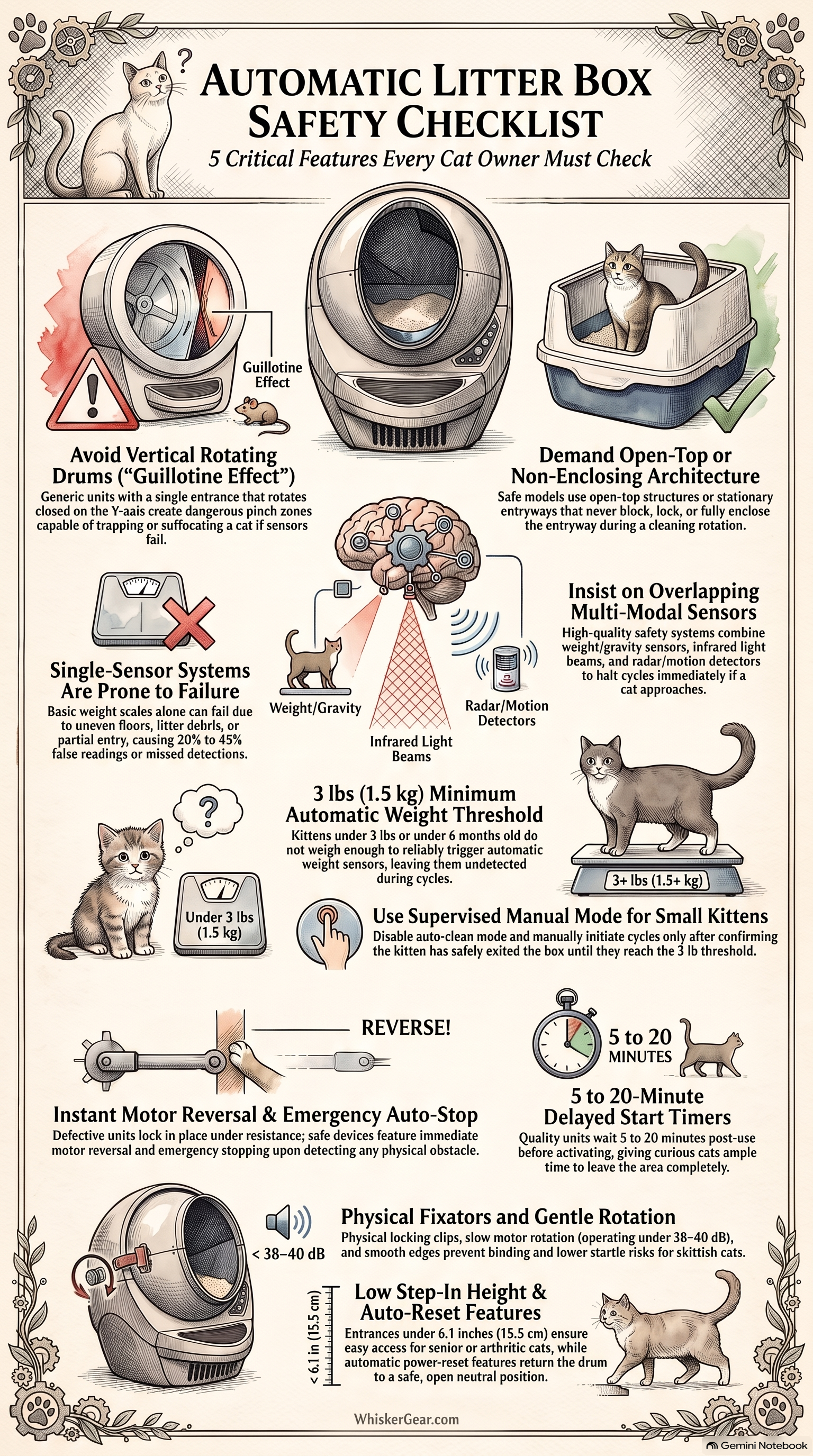 Automatic Litter Box Safety Checklist Infographic