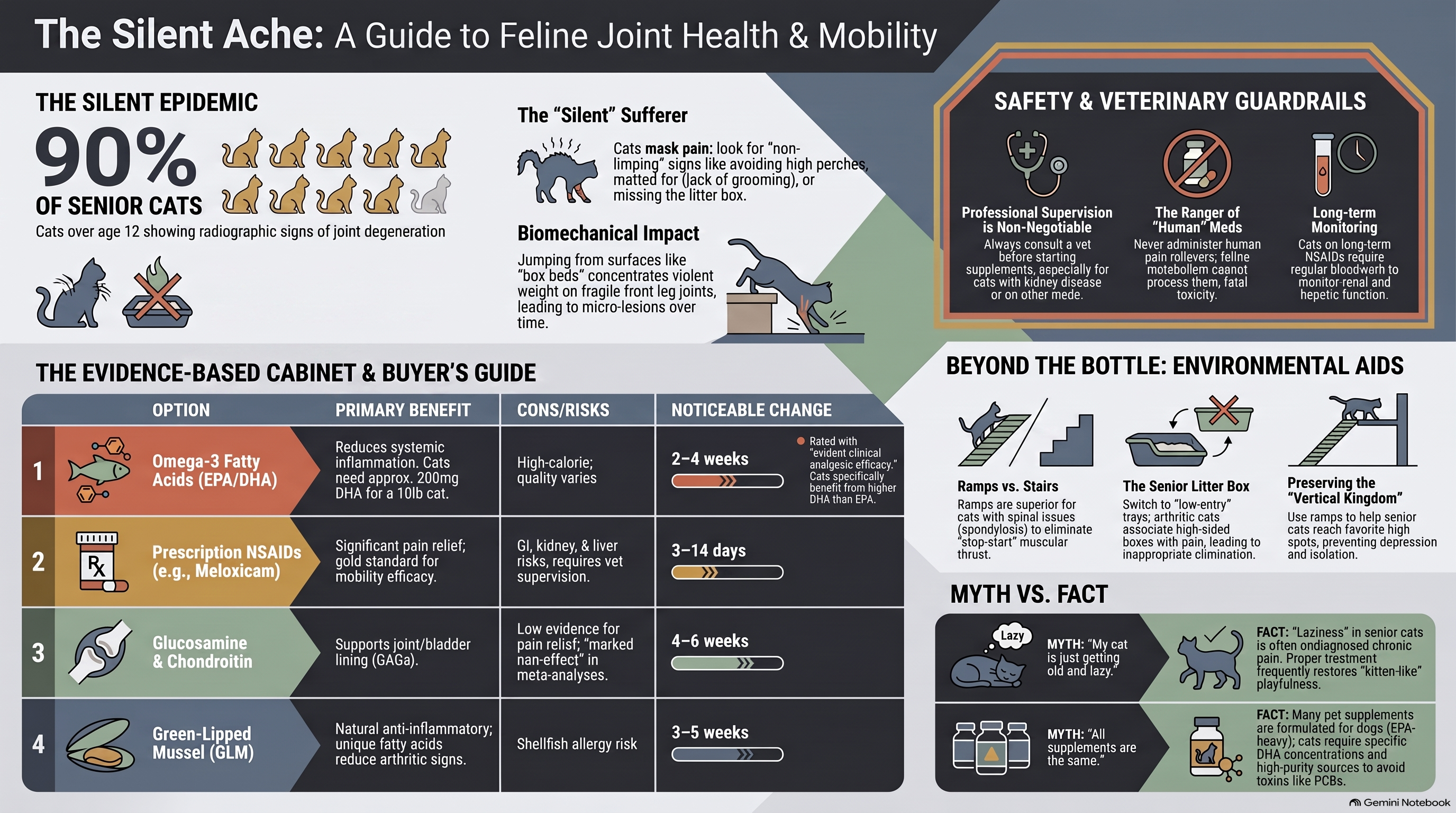 Senior Cat Joint Health and Mobility Guide Infographic