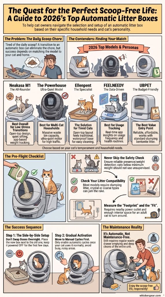 Automatic Litter Boxes 2026 Comparison & Safety Guide Infographic